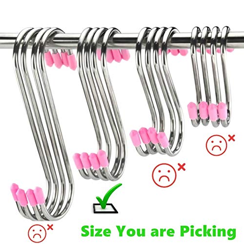 S Hooks for Hanging, Stainless Steel S Hooks, S Shaped Heavy Duty Hanging Hanger Closet Hooks for Jeans, Kitchen, Bathroom, Plants, 10 Pack, 4.3"