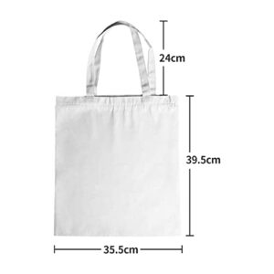 UOhost 8 PCS 100% Polyester Sublimation Blank Canvas Tote Bags with Zipper for Women Kids Gift，Resuable Washable