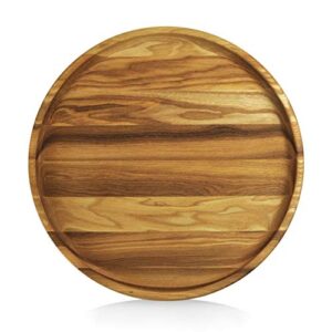 woodla natural wood large round plate for serving cheese and deli meats table decoration tray decorative item for kitchen