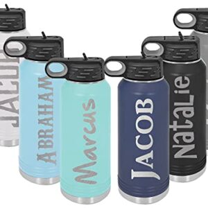 Personalized Stainless Steel Water Bottle - Double Vacuum Insulated - Thermos Hydration Bottle - Custom Thermoflask 30oz - Name Monogrammed - Customized Gifts for Men & Women - Engraved by Froolu