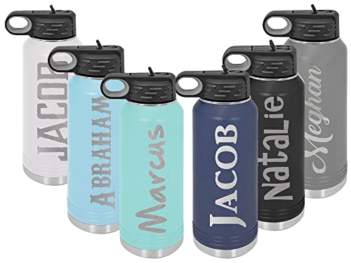 Personalized Stainless Steel Water Bottle - Double Vacuum Insulated - Thermos Hydration Bottle - Custom Thermoflask 30oz - Name Monogrammed - Customized Gifts for Men & Women - Engraved by Froolu