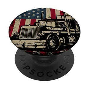 truck driver usa flag gift patriotic trucker popsockets swappable popgrip