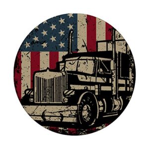 Truck Driver USA Flag Gift Patriotic Trucker PopSockets Swappable PopGrip