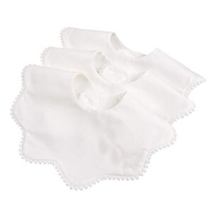 bamery baby bandana bibs cotton drool bibs for drooling and teething absorbent for boy girl (pure white)
