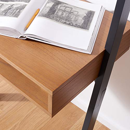 Safavieh Home Collection Kamy Natural and Charcoal 2-Shelf Leaning Desk DSK9401A