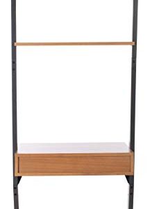 Safavieh Home Collection Kamy Natural and Charcoal 2-Shelf Leaning Desk DSK9401A