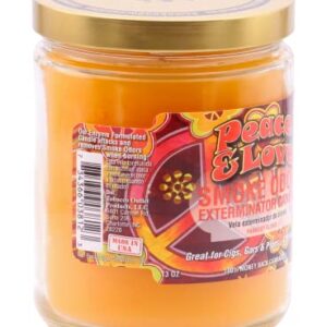 Smoke Odor Exterminator Jar Candle,Peace & Love. Including 13 oz Wax.