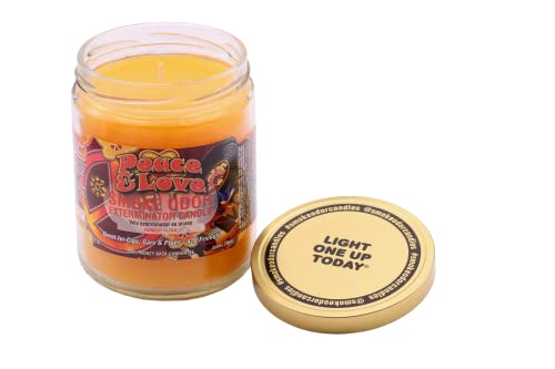 Smoke Odor Exterminator Jar Candle,Peace & Love. Including 13 oz Wax.