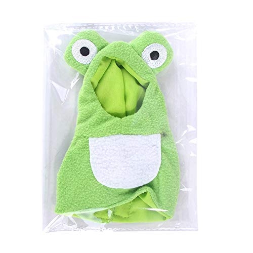 Bird Costume Bird Diaper Flight Suit Frog Shape Hoodie Bird Clothes Cosplay Photo Prop for Parrots African Greys Parakeet Cockatiel Sun Conure, Bird Hoodie Small Animals Apparel (M)