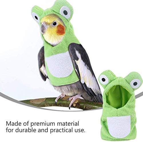 Bird Costume Bird Diaper Flight Suit Frog Shape Hoodie Bird Clothes Cosplay Photo Prop for Parrots African Greys Parakeet Cockatiel Sun Conure, Bird Hoodie Small Animals Apparel (M)