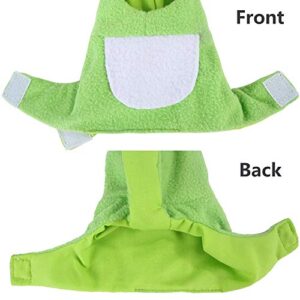 Bird Costume Bird Diaper Flight Suit Frog Shape Hoodie Bird Clothes Cosplay Photo Prop for Parrots African Greys Parakeet Cockatiel Sun Conure, Bird Hoodie Small Animals Apparel (M)