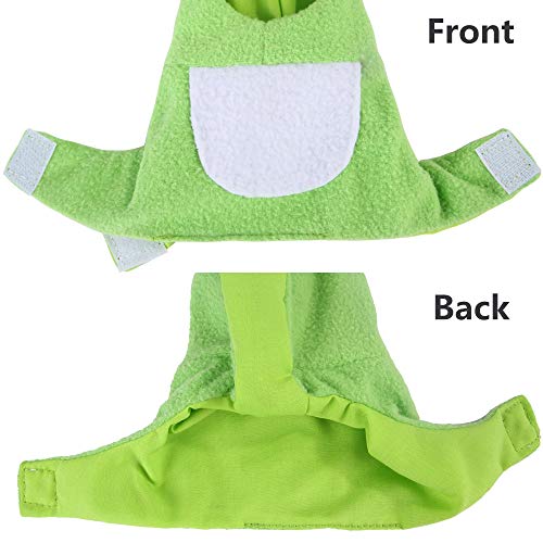 Bird Costume Bird Diaper Flight Suit Frog Shape Hoodie Bird Clothes Cosplay Photo Prop for Parrots African Greys Parakeet Cockatiel Sun Conure, Bird Hoodie Small Animals Apparel (M)