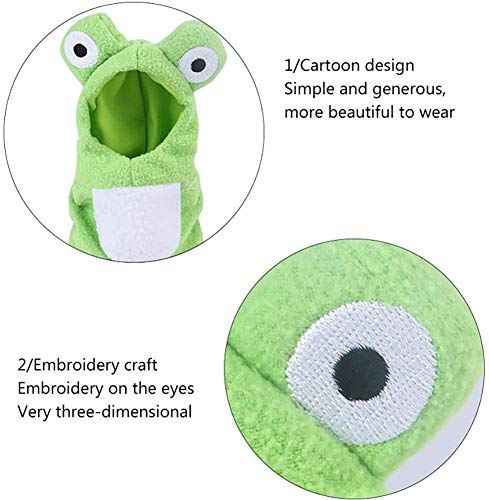 Bird Costume Bird Diaper Flight Suit Frog Shape Hoodie Bird Clothes Cosplay Photo Prop for Parrots African Greys Parakeet Cockatiel Sun Conure, Bird Hoodie Small Animals Apparel (M)