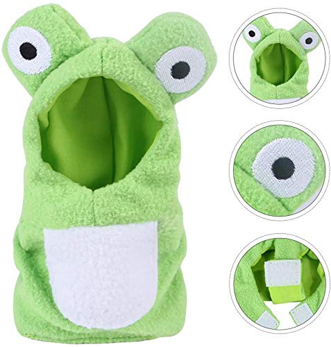 Bird Costume Bird Diaper Flight Suit Frog Shape Hoodie Bird Clothes Cosplay Photo Prop for Parrots African Greys Parakeet Cockatiel Sun Conure, Bird Hoodie Small Animals Apparel (M)