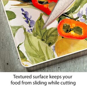 CounterArt Watercolor Lemons 3mm Heat Tolerant Tempered Glass Cutting Board 15” x 12” Manufactured in the USA Dishwasher Safe