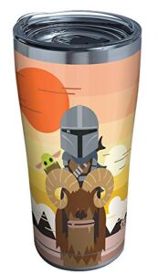 tervis triple walled star wars - the mandalorian geo pop group insulated tumbler cup keeps drinks cold & hot, 20oz, stainless steel