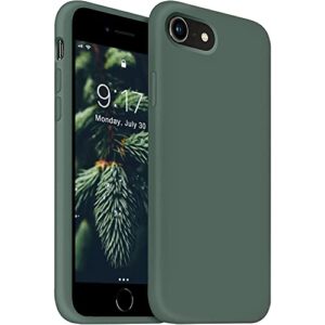 ouxul iphone se 2022 case, iphone se 2020 phone case, iphone 7/8 case liquid silicone gel rubber phone case, iphone se/8/7 4.7" full body slim soft microfiber lining protective case(forest green)