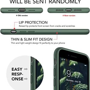 OuXul iPhone SE 2022 Case, iPhone SE 2020 Phone case, iPhone 7/8 case Liquid Silicone Gel Rubber Phone Case, iPhone SE/8/7 4.7" Full Body Slim Soft Microfiber Lining Protective Case(Forest Green)