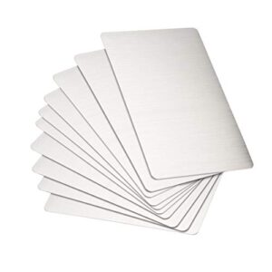 uxcell blank metal card 88x53x0.4mm brushed 201 stainless steel plate for diy laser printing engraving silver tone 15 pcs