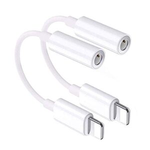 [apple mfi certified] iphone 3.5mm headphone jack adapter,2 pack for apple lightning to 3.5mm earphones jack adapter cord dongle aux cable converter accessories compatible with iphone14 13 12 11/xs/xr