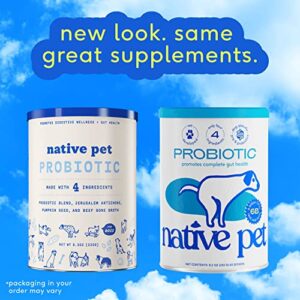 Native Pet Probiotic for Dogs - Vet Created Probiotic Powder for Dogs for Digestive Issues - Dog Probiotic Powder + Prebiotic + Bone Broth - 232 Gram 6 Billion CFU- Probiotics Dogs Will Love! (8.2 oz)