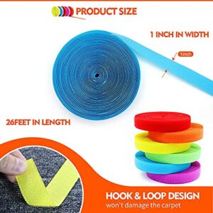 POPMISOLER 6 Rolls（150 Feet） Carpet Marker Strips Nylon Carpet Strips for Teachers and Social Distancing, 6 Colors