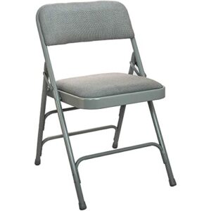 bizchair grey padded metal folding chair - grey 1-in fabric seat
