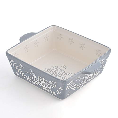 KINGSBULL HOME Baking Dish 8x8 Baking Pan Ceramic Brownie Pan Casserole Dish Hand-painted Bakeware Sets Lasagna Pan