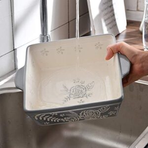 KINGSBULL HOME Baking Dish 8x8 Baking Pan Ceramic Brownie Pan Casserole Dish Hand-painted Bakeware Sets Lasagna Pan