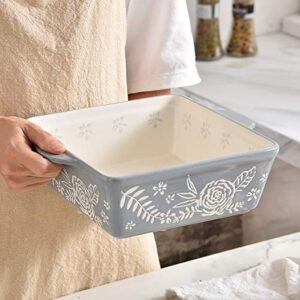 KINGSBULL HOME Baking Dish 8x8 Baking Pan Ceramic Brownie Pan Casserole Dish Hand-painted Bakeware Sets Lasagna Pan