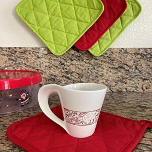 Classic Home 12 Pack (Dozen) Pot Holders, Cotton, Heat Resistant, Kitchen Essential, Potholder Set, Trivet for Cooking and Baking with Hanging Loops