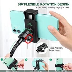 Adjustable Gooseneck Cellphone Holder,Overhead Phone Mount,Table Top Teaching Online Stand for Live Streaming and Online Video and Food Crafting Demo Drawing Sketching Recording