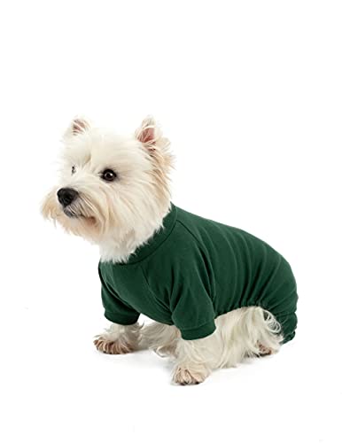 Leveret Dog Pajamas 100% Cotton Solid Uniform Green XXXL