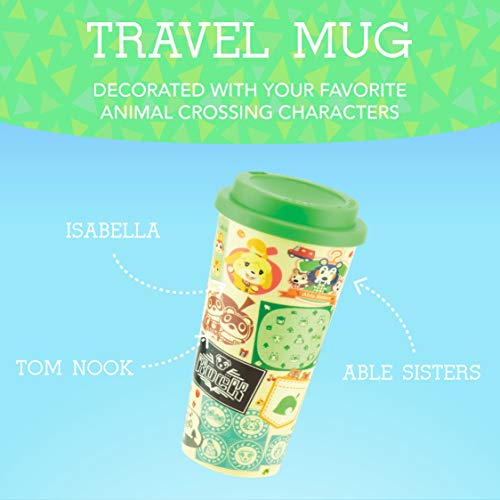 Paladone PP7723NN Animal Crossing Travel Mug Officially Licensed Merchandise, Plastic, Multicolour,350 ml