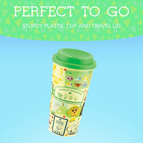 Paladone PP7723NN Animal Crossing Travel Mug Officially Licensed Merchandise, Plastic, Multicolour,350 ml