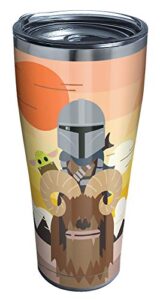 tervis triple walled star wars - the mandalorian geo pop group insulated tumbler cup keeps drinks cold & hot, 30oz, stainless steel