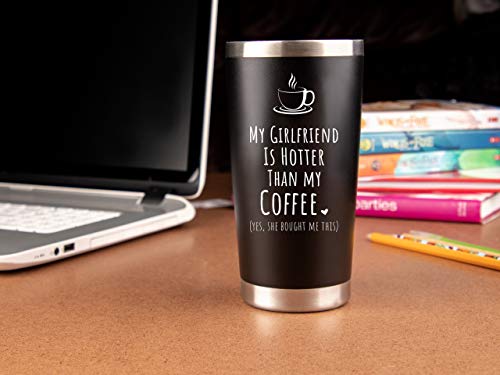 KLUBI Boyfriend Gifts from Girlfriend- Travel Coffee Tumbler/Mug 20oz Insulated Stainless Steel - Funny Gift Idea for Year Anniversary, Valentines Day, Cute Presents, 1, Birthday