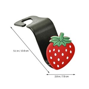 Garneck 6pcs Car Seat Headrest Hooks Cartoon Strawberry Back Seat Organizer Hanger Storage Rack for Handbag Clothes Purse Umbrellas Coats Grocery Bags Holder