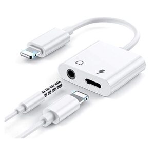 [apple mfi certified] headphone adapter for iphone, 2 in 1 lightning to 3.5mm headphone and charger jack dongle aux audio adapter compatible with iphone 11/11 pro/xs/xr/x/8 7 6, ipad, ipod, ios 13