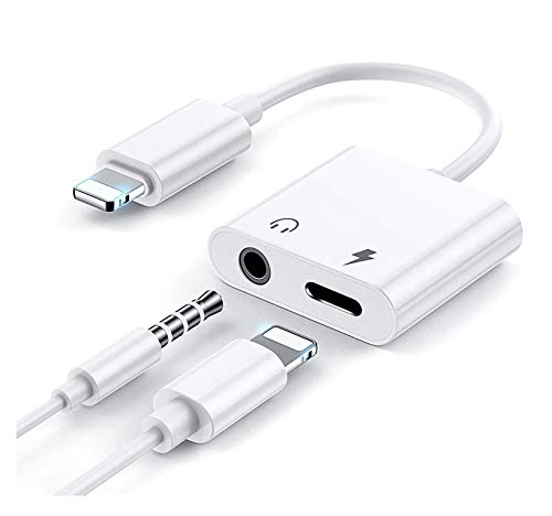 [Apple MFi Certified] Headphone Adapter for iPhone, 2 in 1 Lightning to 3.5mm Headphone and Charger Jack Dongle AUX Audio Adapter Compatible with iPhone 11/11 Pro/XS/XR/X/8 7 6, iPad, iPod, iOS 13