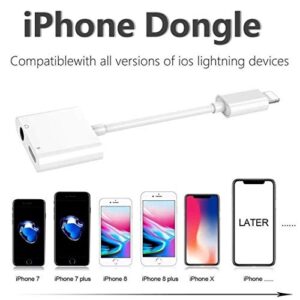 [Apple MFi Certified] Headphone Adapter for iPhone, 2 in 1 Lightning to 3.5mm Headphone and Charger Jack Dongle AUX Audio Adapter Compatible with iPhone 11/11 Pro/XS/XR/X/8 7 6, iPad, iPod, iOS 13