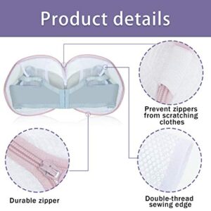 6 Pieces Bra Washing Bag for Laundry Mesh Wash Bag Laundry Bags Lingerie Bag Underwear Brassiere Washing Bags with Zipper for Women Laundry Storage (Pink)