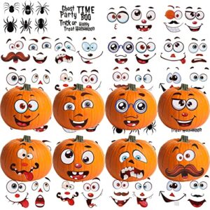 60 pieces halloween pumpkin stickers jack o lantern pumpkin decorating face stickers for halloween trick or treat party favors decorations