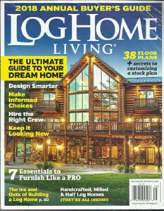 log home living magazine, 2018 annual buyer's guide, back cover page bent