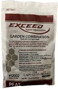 exceed pea and bean inoculant - nitrogen for peas and beans - garden combo - treats 8 pounds of seed - (1.5 oz)