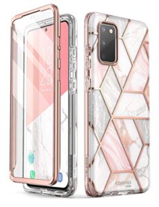 i-blason cosmo series designed for samsung galaxy s20 fe 5g case (2020 release), [built-in screen protector] slim stylish protective case (marble)