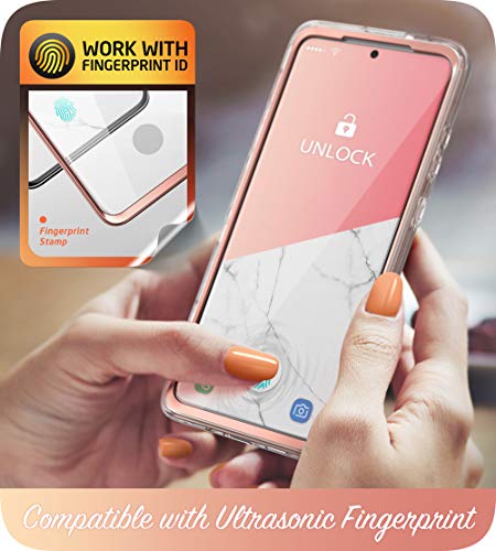 i-Blason Cosmo Series Designed for Samsung Galaxy S20 FE 5G Case (2020 Release), [Built-in Screen Protector] Slim Stylish Protective Case (Marble)