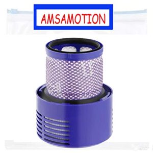 AMSAMOTION V10 Filters Replacement For Dyson Cyclone Series, Cyclone V10 Absolute, Cyclone V10 Animal, Cyclone V10 Motorhead, Cyclone V10 Total Clean, SV12, Replaces Part # 969082-01