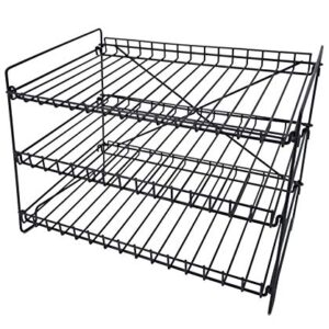 FixtureDisplays® 16" x 12.5" x 10" Wire Rack for Countertop Use with 3 Open Shelves, Black 10085-NPF