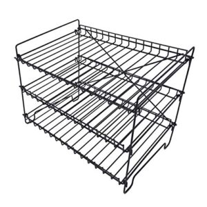 FixtureDisplays® 16" x 12.5" x 10" Wire Rack for Countertop Use with 3 Open Shelves, Black 10085-NPF